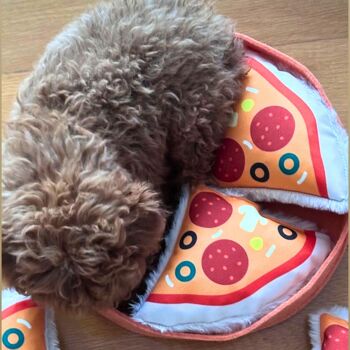 WufWuf Pupperroni Pizza Jouet interactif à cache-cache en peluche pour chien 6