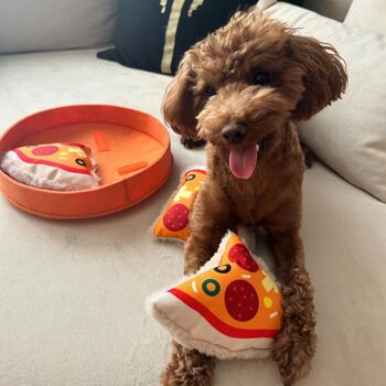 WufWuf Pupperroni Pizza Jouet interactif à cache-cache en peluche pour chien 8