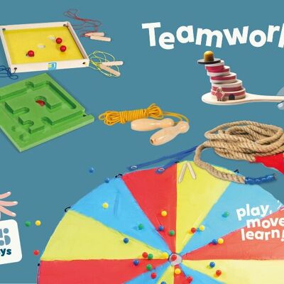 Lernbox - Thema Teamarbeit - Holzspielzeug