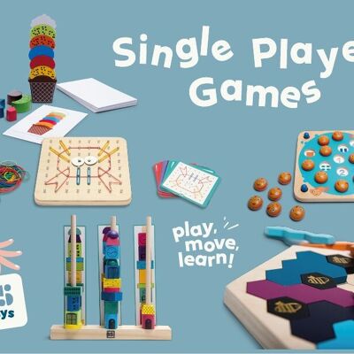 Lernbox - Thema Einzelspielerspiele - Holzspielzeug - BS Toys