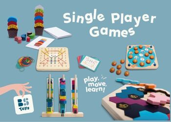 Coffret Educatif - thème Jeux Solo - Jouets en bois - BS Toys