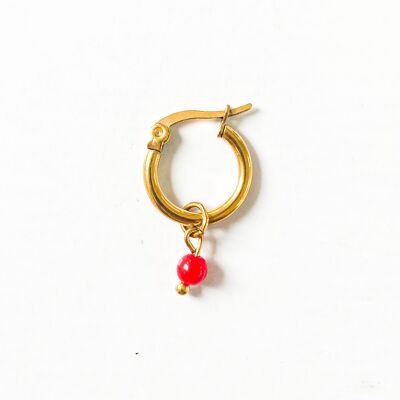 Single red pearl buckle