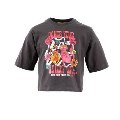 T-shirt Chat - Gris Souris