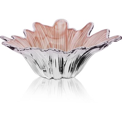 Colored and Silver Glass Bowl 18x18 cm "Girasole Cipria Pearly" Line