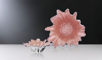 Bol en verre coloré et argenté 18x18 cm Ligne "Girasole Cipria Pearly" 2