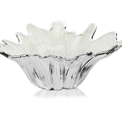 Colored and Silver Glass Bowl 18x18 cm "Girasole Madreperla" Line