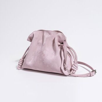 Sac pochette à cordon en cuir effet satiné 20