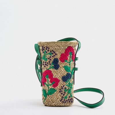 Floral Embroidery Straw Bag Woven Shoulder Bag