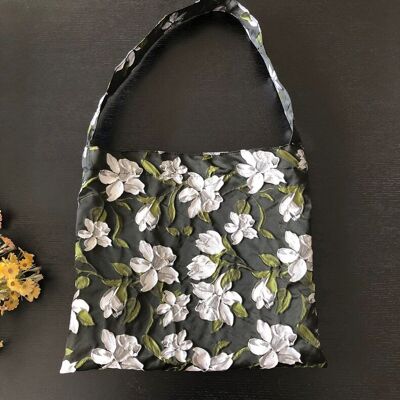3D Floral Fabric Handmade Shoulder Tote Bag