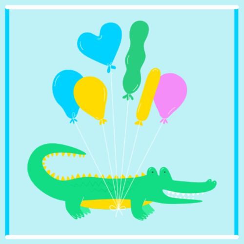 Crocodile Balloons Paper Napkins Designed by Jade Wheaton