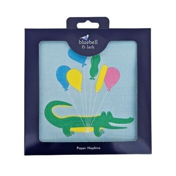 Serviettes en papier ballons crocodile conçues par Jade Wheaton 2