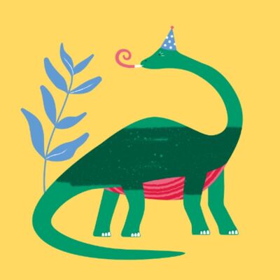 Serviettes en papier d'anniversaire dinosaure conçues par Jade Wheaton