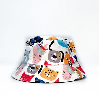 ME-6 Cappello da pescatore per bambini con stampa animalier