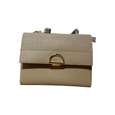 CATERINA NUDE GRAINED LEATHER BAG