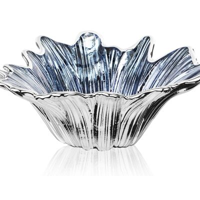 Colored and Silver Glass Bowl 18x18 cm "Girasole Niagara" Line