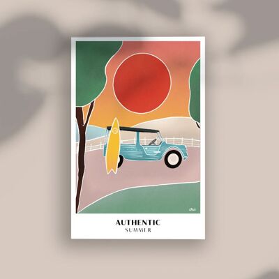 Autentico poster di surf estivo