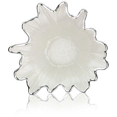 Colored and Silver Glass Bowl 24x24 cm "Girasole Madreperla" Line