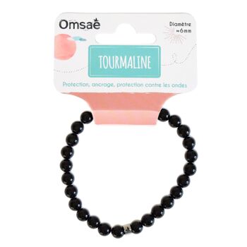 Bracelet Tourmaline Noire Perles rondes 6 mm 4