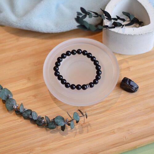 Bracelet Tourmaline Noire Perles rondes 8 mm