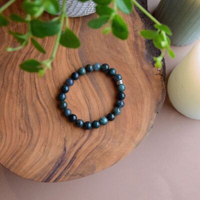 Bracelet Agate Mousse Perles rondes 8 mm