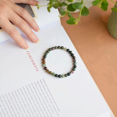 Bracelet Agate Multicolore Perles rondes 6 mm
