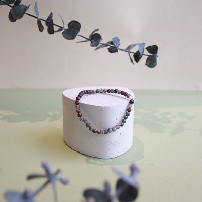 Heliotrope Bracelet Round Beads 4 mm