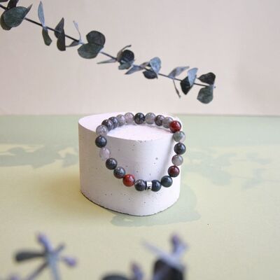 Heliotrope Bracelet Round Beads 8 mm
