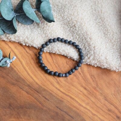 Lava stone bracelet Round beads 6 mm
