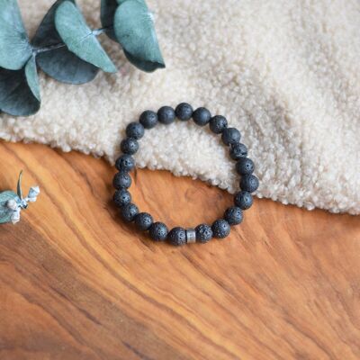 Lava stone bracelet 8 mm round beads