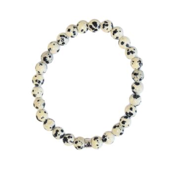 Bracelet Jaspe Dalmatien Perles rondes 6 mm 2