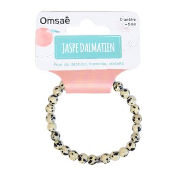 Bracelet Jaspe Dalmatien Perles rondes 6 mm 4