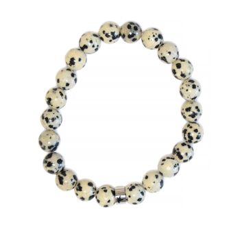 Bracelet Jaspe Dalmatien Perles rondes 8 mm 2