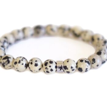 Bracelet Jaspe Dalmatien Perles rondes 8 mm 3