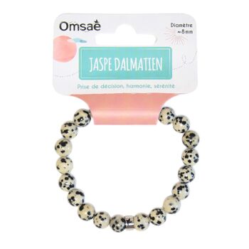 Bracelet Jaspe Dalmatien Perles rondes 8 mm 4