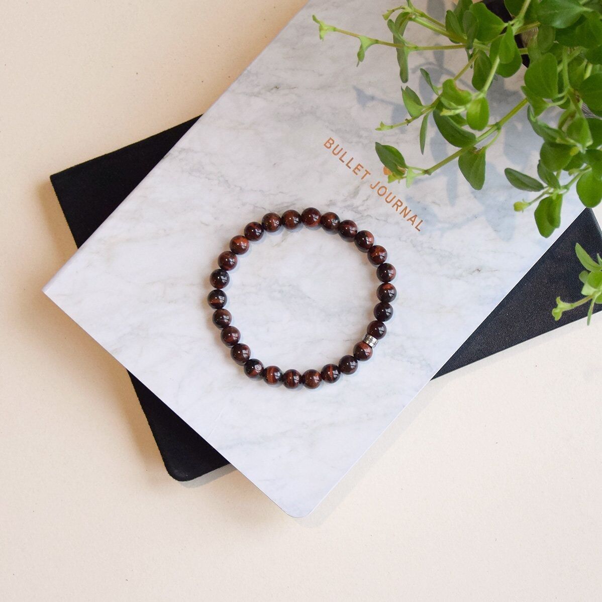 Bracciale Bull's Eye Perline rotonde da 8 mm Polso largo