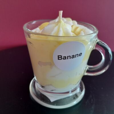 Bougie tasse gourmande parfumée à la banane