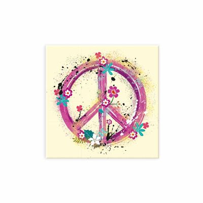 Magnet - Peace-Zeichen mit Blumen