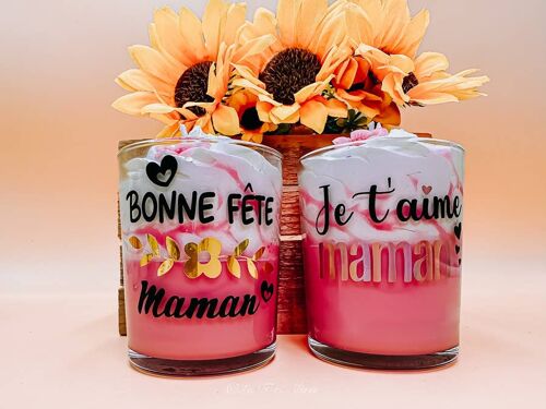 Grande bougie gourmande fleur de cerisier bonne fête maman