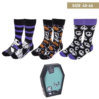 PACK OF 3PCS NIGHTMARE BEFORE CHRISTMAS SOCKS - 2900002117