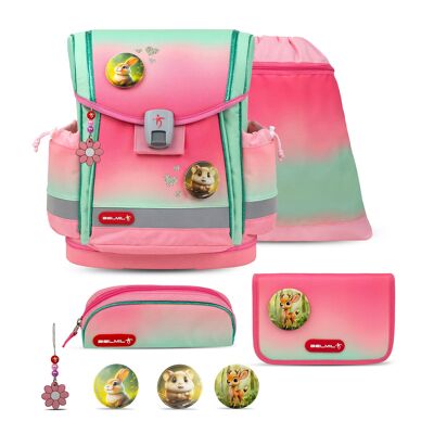 Set mochila escolar Classy Plus Mint Rose Ombre 5 piezas