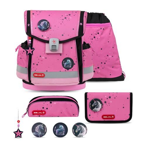 Classy Plus Pink Black schoolbag set 5 pcs