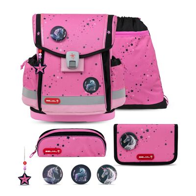 Set mochila escolar Classy Plus Rosa Negro 5 piezas