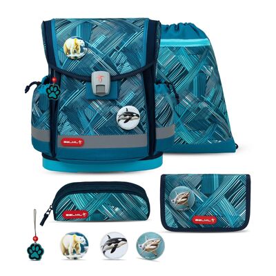 Set mochila escolar Classy Plus Ice Blue 5 piezas