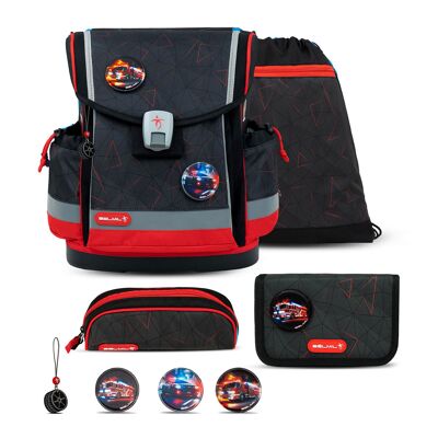 Classy Plus Bomberos Rojo set mochila escolar 5 piezas