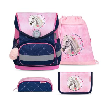 Set de mochila escolar Compact Amazing Horses 5 piezas