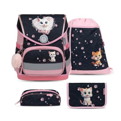 Set de mochilas escolares Compact Cute Kitten Sand 5 piezas