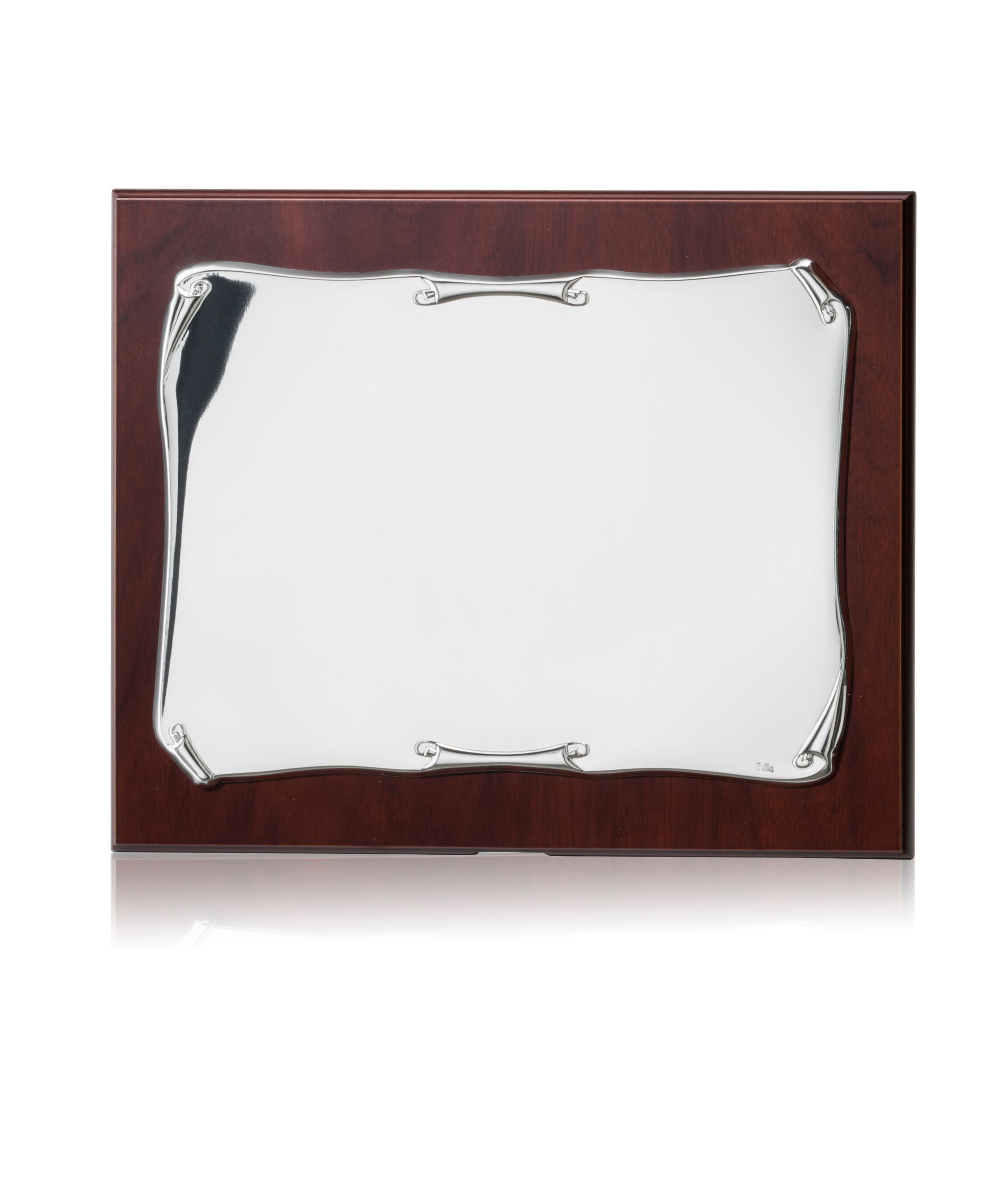 Targa 24x18 cm Argentata Linea "Pergamena"