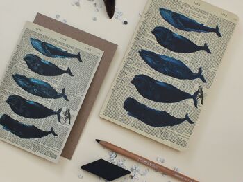 Carte avec des baleines - Carte d'art du dictionnaire des baleines - WAC20519 3