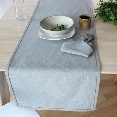 Linen look table runner, 40x140 cm, water-repellent and anti-UV treatment, Lina Collection