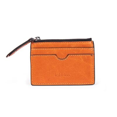 Porte-monnaie en cuir Anyssa couleur orange